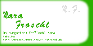 mara froschl business card